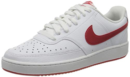 Nike Mens Court Vision LO Basketballschuhe, White/University Red