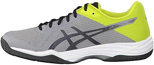 ASICS Herren Gel-Tactic Multisport Indoor-Schuhe, Aluminium Dark Grey Energy Green, 43.5 EU