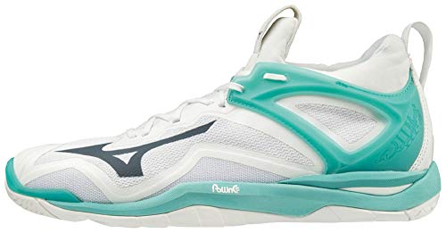 Mizuno Damen Wave Mirage 3 Handballschuhe, Weiß/Weiß/Blaubeere