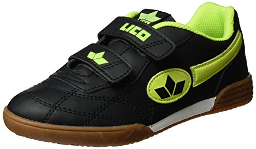 Lico Bernie V Hallenschuhe Unisex Kinder, Schwarz/ Lemon